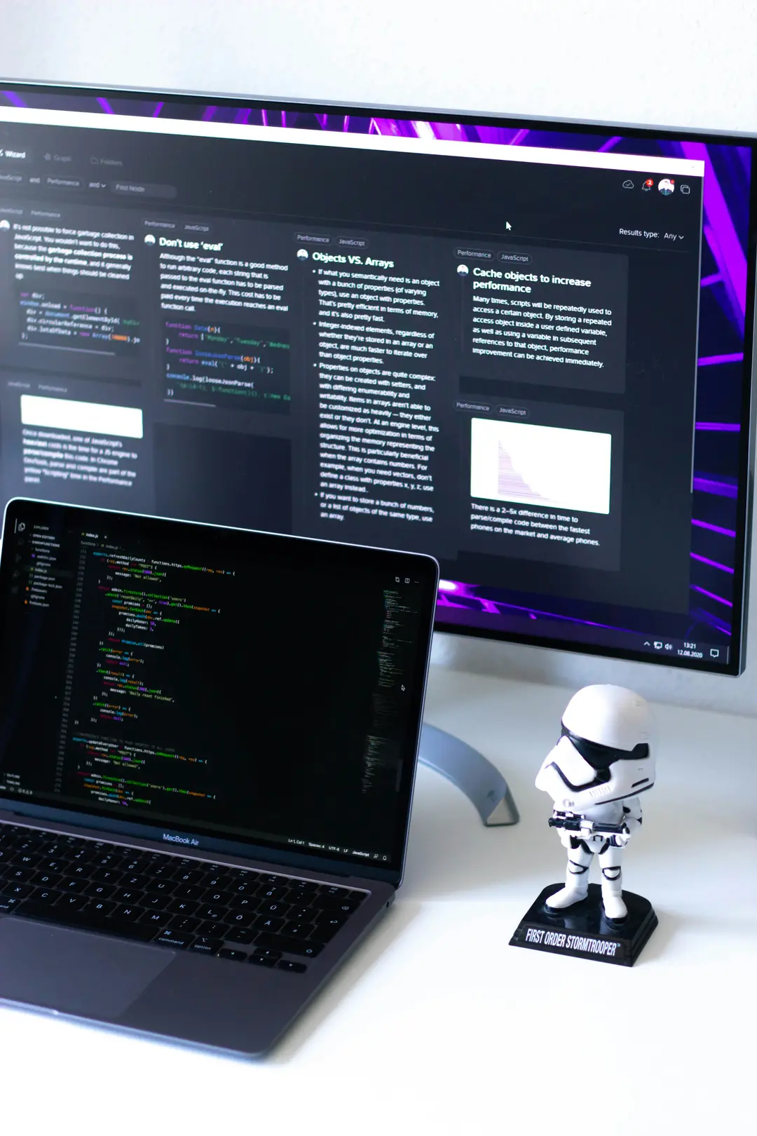 A developer's screen filled with a JavaScript performance profile.